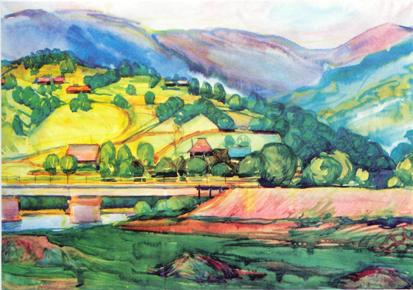 In Rakhiv District, 1975, watercolour on paper, 51x73