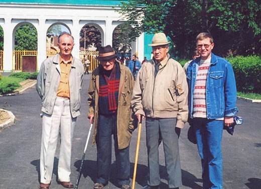 Ernest Kontratovych (second from the left) going to football