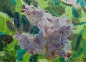 Y. Katran Lilac', 2017, oil on cardboard, 15x20