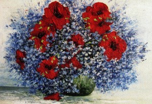 Bouquet With Cornflowers', 2009, oil on canvas, 50x40