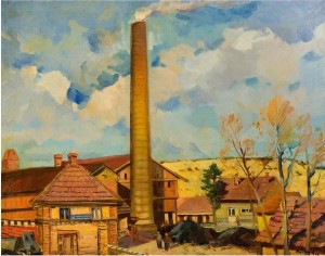 100-Year Brick Factory In Százhalombatta, oil on canvas, 60x80