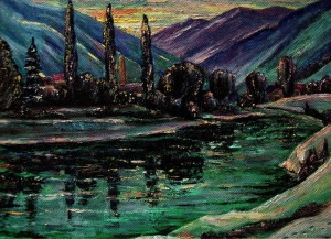 Y. Haviuk 'The River Tisza. Rakhiv', 2010, oil on canvas, 64x88