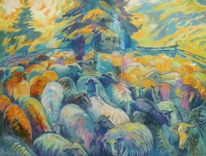 V. Vovchok ‘Sheepfold‘, 2010,acrylic on canvas, 100x130