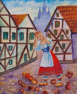 I. Ivanova-Metzher Illustration To The Fairy Tale 'King Drozdoborod', 2018, acrylic on canvas, 30x40