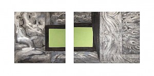 B. Firtsak 'Mirror', diptych, 2008, acrylic on canvas, ink, 80x80, 80x95