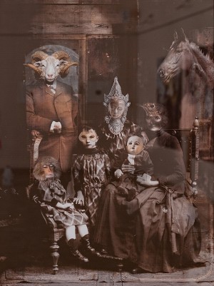 E. Heine, K. Blecher ’Masquerade’, 2014, photo collage, 73x103