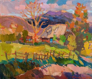V. Chepynets House In Stuzhytsia Village', 2018, oil on canvas, 60x70