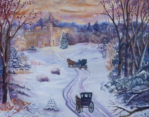 O. Metzher At Christmas In The Berehovo Estate Of Schonborn', 2017, acrylic on cardboard, 50x60
