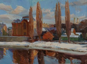 City Over The Uzh River, 2008, oil on canvas, 60х80