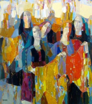 At The Fair. Sellers Of Scarves, 2009