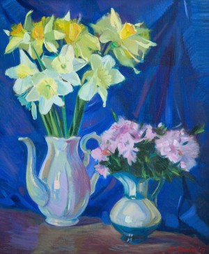 Y. Katran Still Life With Irises', 2016, oil on canvas, 50x60