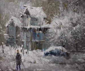 'Snow-covered', oil on canvas