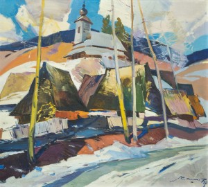 A. Kashshai An Old Village In Winter', 1960s, oil on canvas, 91x100,5