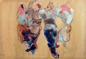 Dance, 1940, paper, tempera, 85x100