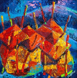 V. Bobita ’Winter Is Not Far Away’, 2015, oil on canvas, mixed technique, 60x60