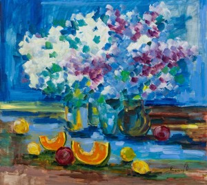 Colourful Bouquet', 2018, oil on canvas, 100x90