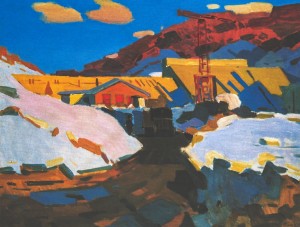 Construction of Hydroelectric Power Station, 1974, oil on canvas, 79х104,5