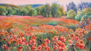 A. Sakalosh Old Garden. Poppies', 2018, oil on canvas, 59x102