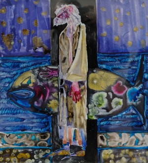 G. Dykun An Old Man And The Sea', 2018, watercolour, 40x43