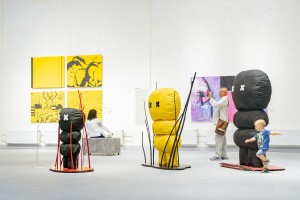 B. Korn The series 'Man Caterpillar', 2018, sculptural installation, cloth, synthetic pail