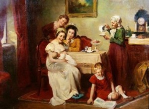 Visiting A Newborn, oil on canvas, 55,9х76,2