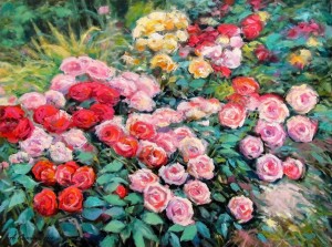 A. Sakalosh Roses', 2018, oil on canvas, 73x98