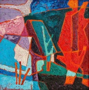 V. Bobita ’The Boundary’, 2018, oil on canvas, mixed technique, 60x60