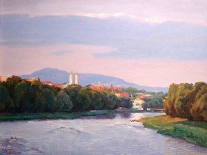 Evening Uzhhorod, 2011, oil on canvas, 45x60