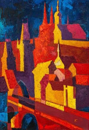 V. Bobita ’City Of Dreams’, 2018, oil on canvas, mixed technique, 110x75