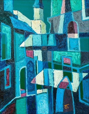 V. Bobita ’City In The Cold’, 2018, oil on canvas, mixed technique, 60x50