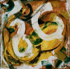 Alpha And Omega, from the photo archive of Y. Nebesnyk, 1992, oil on canvas, 100x100
