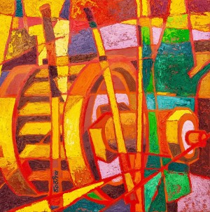 V. Bobita ’Music Of Stithy’, 2017, oil on canvas, mixed technique, 75x75