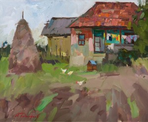 O. Dmytriiev Yard', 2018, oil on canvas, 60x50