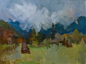 V. Dub 'View On Kremenets', 2017, oil on canvas, 60x80