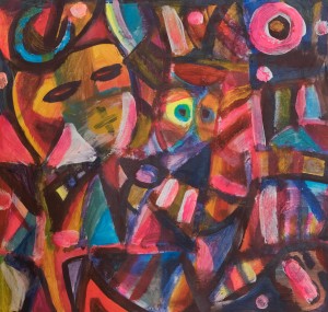 Abstract, 2009, acrylic on cardboard, 54x57