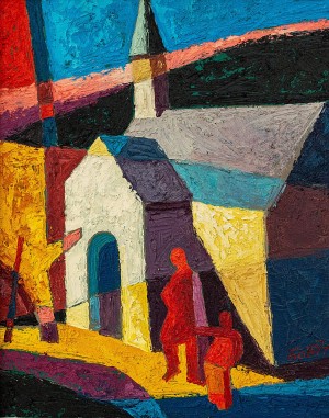 V. Bobita ’On The Confession’, 2018, oil on canvas, mixed technique, 60x50