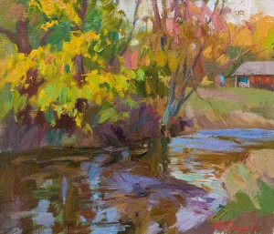 O. Dmytriiev Near The River', 2018, oil on canvas, 60x70 