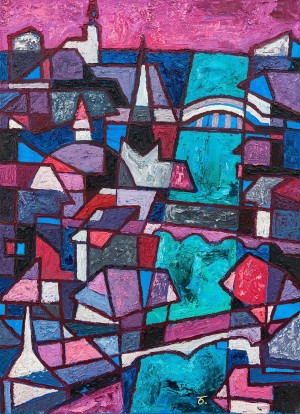 V. Bobita ’Above The City’, 2018, oil on canvas, mixed technique, 110x80