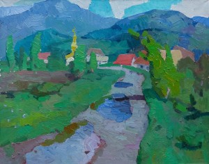 V. Havryliuk By Path. Korolevo Village', 2018, oil on canvas, 40x50