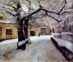 Snowy City, 1998, oil on canvas, 60x70