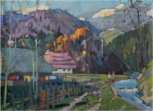 Mountain Village, the 1960s, oil on canvas, 50x68,5