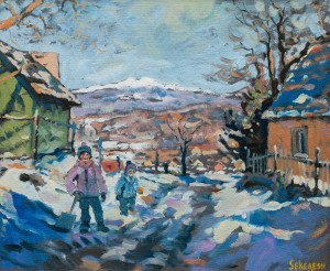 A. Sekeresh Winter Holidays', 2017, oil on cardboard, 54x65