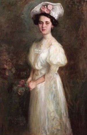 Портрет молодої жінки з трояндами, п.о., 130х85