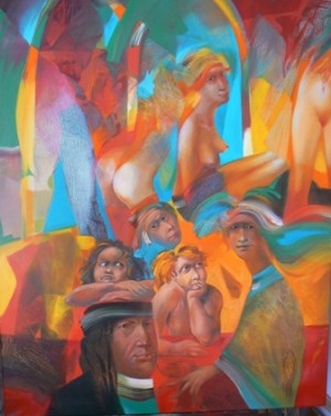 Sad Muses, 2008, oil on canvas, 100x80