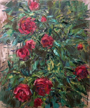 L. Korzh After The Rain. Peonies', 2015, oil on canvas 