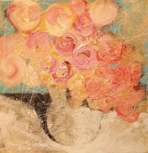 Bouquet, 2011, oil on canvas, acrylic, 40х40