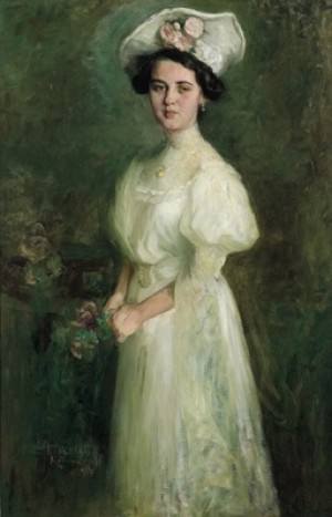 Портрет молодої жінки з трояндами, п.о., 130х85