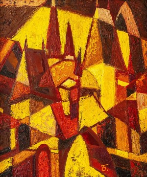 V. Bobita ’Prague Motif’, 2015, oil on canvas, mixed technique, 60x50