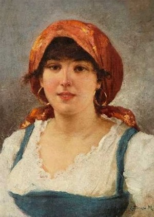 Портрет молодої дівчини в платку, п.о., 54х38,8