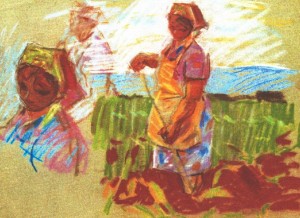 Sketch of A Woman, 1971, pastel on paper,32х42